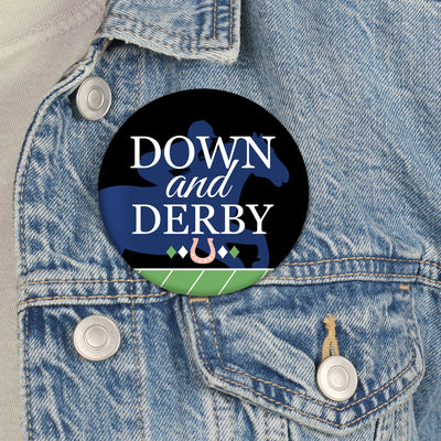 Kentucky Horse Derby - 3 inch Horse Race Party Badge - Pinback Buttons - Set of 8