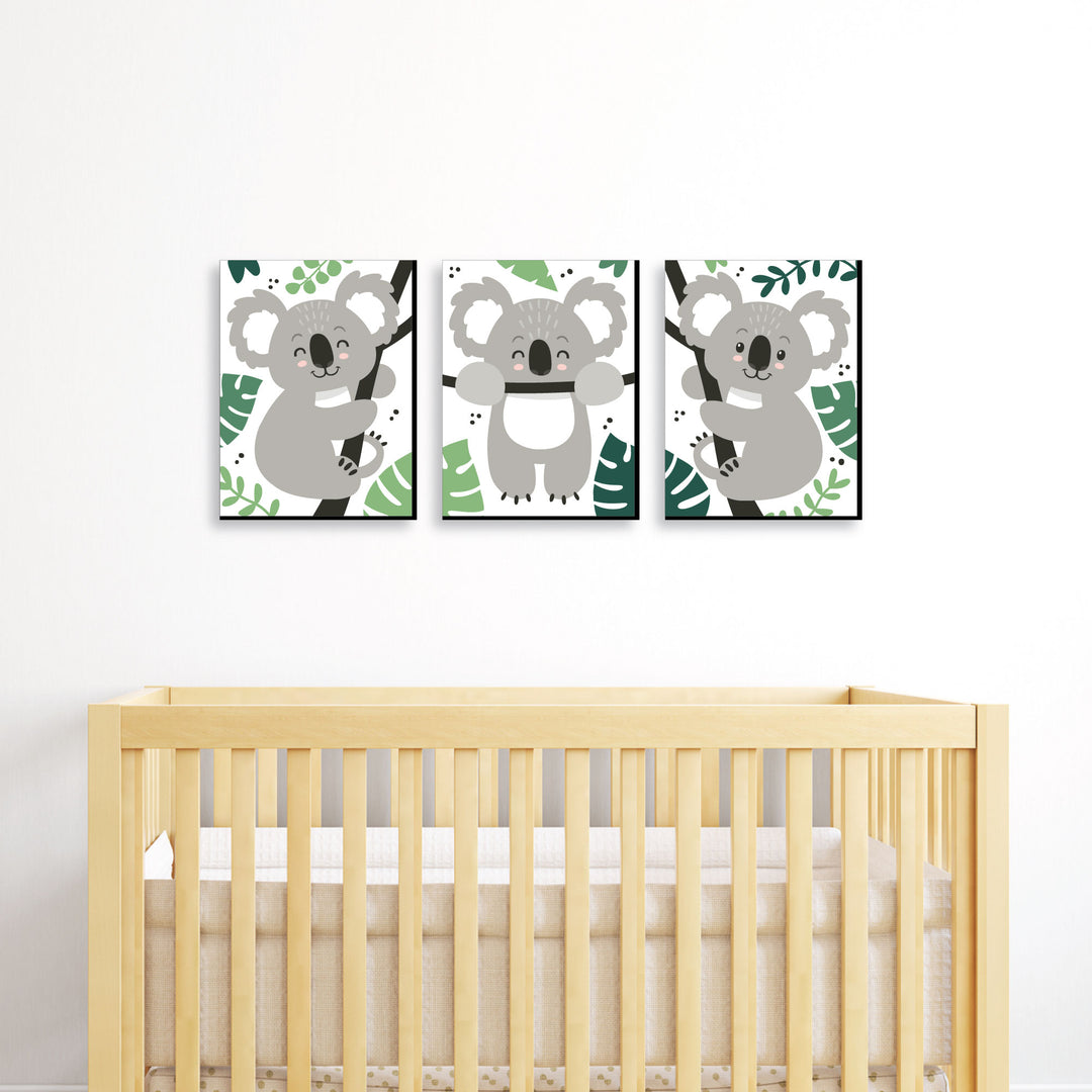 Koala Cutie - Bear Nursery Wall Art and Kids Room Decor - 7.5 x 10 inches - Set of 3 Prints
