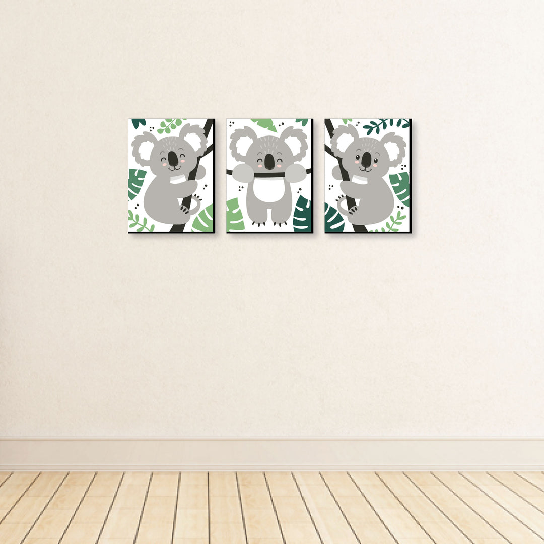 Koala Cutie - Bear Nursery Wall Art and Kids Room Decor - 7.5 x 10 inches - Set of 3 Prints