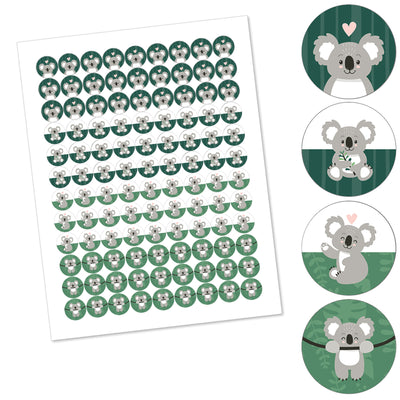 Koala Cutie - Bear Birthday Party and Baby Shower Round Candy Sticker Favors - Labels Fit Chocolate Candy (1 sheet of 108)
