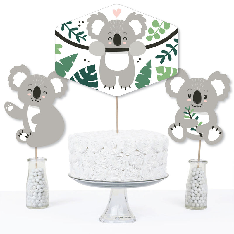 Koala Cutie - Bear Birthday Party and Baby Shower Centerpiece Sticks - Table Toppers - Set of 15