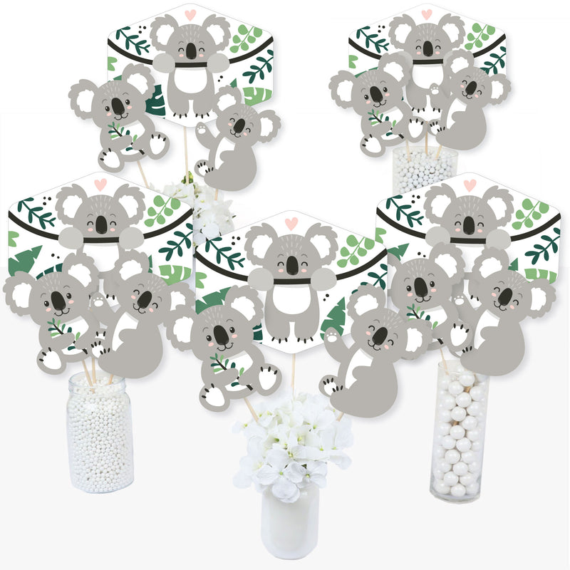 Koala Cutie - Bear Birthday Party and Baby Shower Centerpiece Sticks - Table Toppers - Set of 15