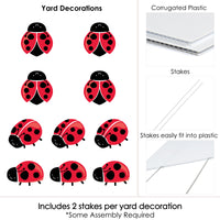 Happy Little Ladybug - Lawn Decorations - Outdoor Baby Shower or Birthday Party Yard Decorations - 10 Piece