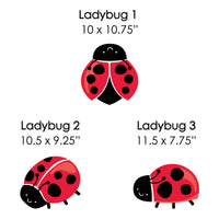 Happy Little Ladybug - Lawn Decorations - Outdoor Baby Shower or Birthday Party Yard Decorations - 10 Piece