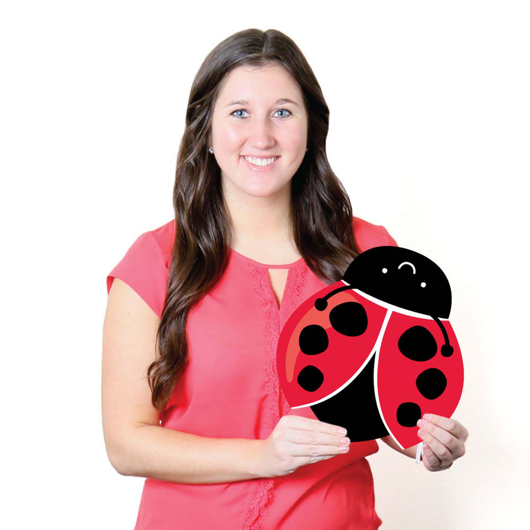 Happy Little Ladybug - Lawn Decorations - Outdoor Baby Shower or Birthday Party Yard Decorations - 10 Piece