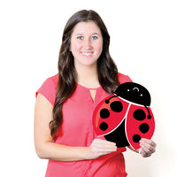 Happy Little Ladybug - Lawn Decorations - Outdoor Baby Shower or Birthday Party Yard Decorations - 10 Piece