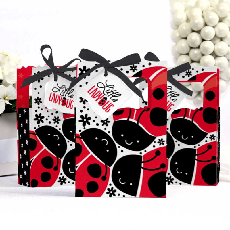 Happy Little Ladybug - Baby Shower or Birthday Party Favor Boxes - Set of 12