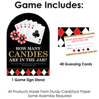 Las Vegas - How Many Candies Casino Party Game - 1 Stand and 40 Cards - Candy Guessing Game
