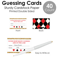 Las Vegas - How Many Candies Casino Party Game - 1 Stand and 40 Cards - Candy Guessing Game