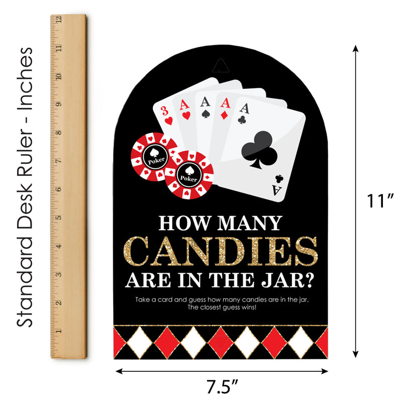 Las Vegas - How Many Candies Casino Party Game - 1 Stand and 40 Cards - Candy Guessing Game
