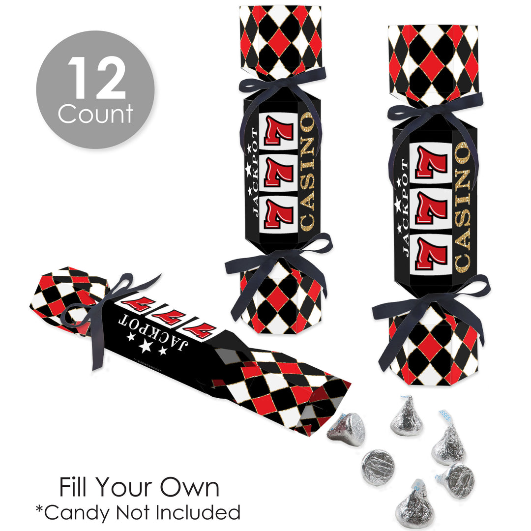 Las Vegas - No Snap Casino Party Table Favors - DIY Cracker Boxes - Set of 12