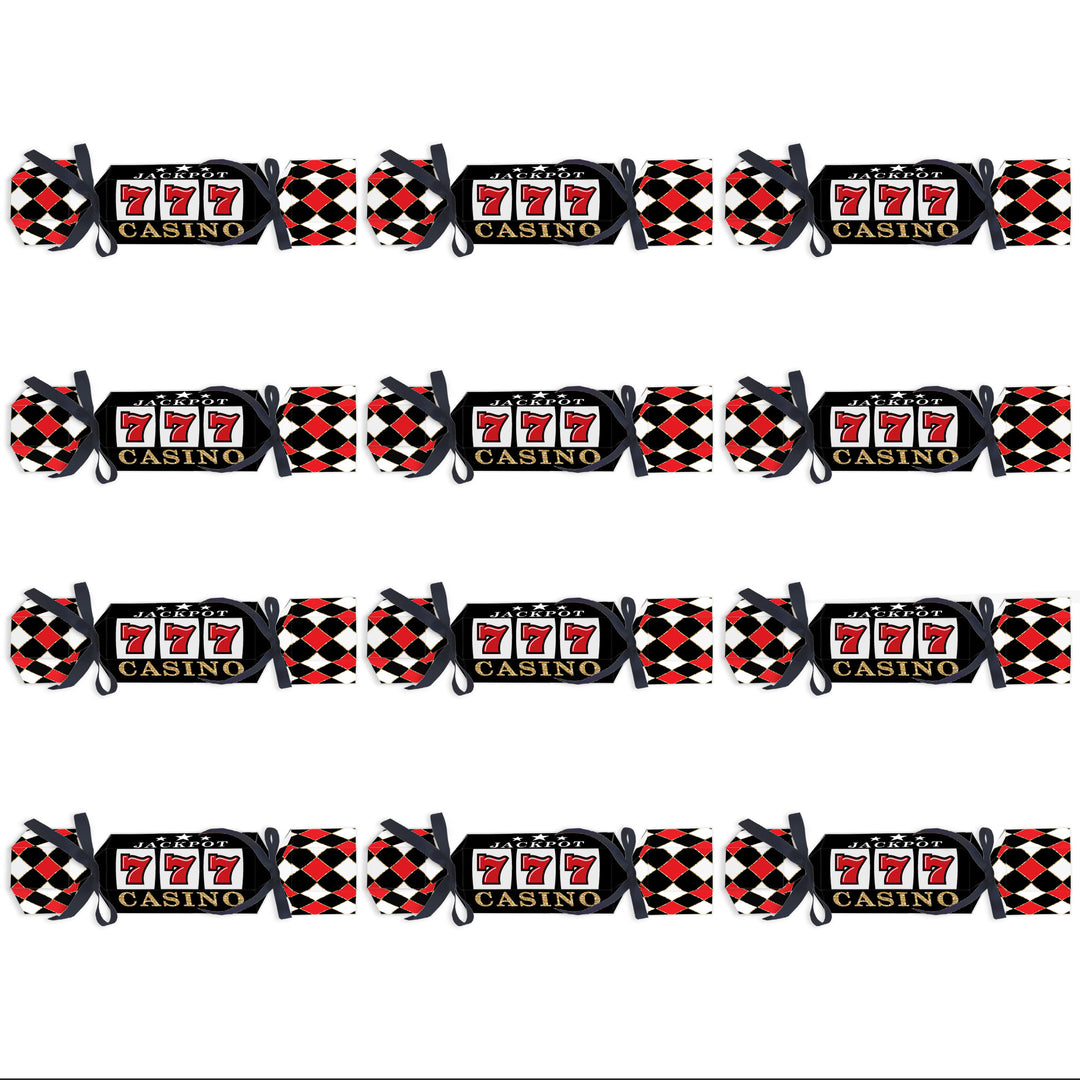 Las Vegas - No Snap Casino Party Table Favors - DIY Cracker Boxes - Set of 12