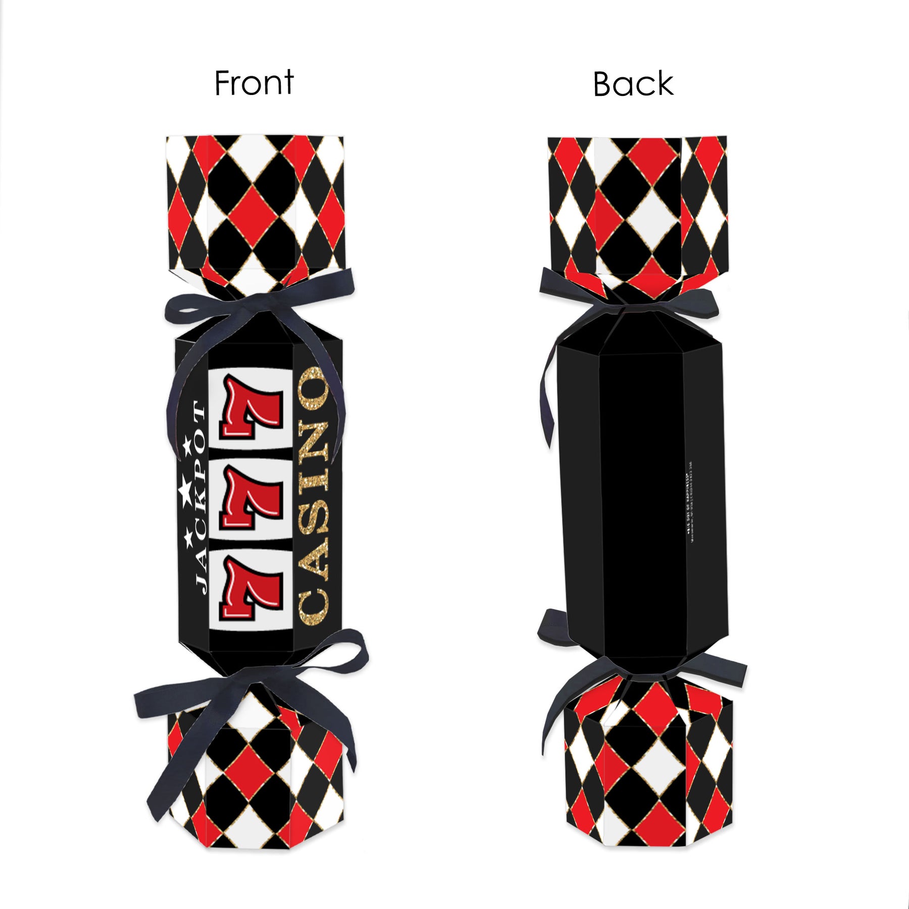 Triangle Cracker Box Las Vegas - No Snap Casino Party Table Favors - DIY Cracker Boxes - Set ...