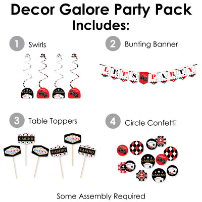 Las Vegas - Casino Party Supplies Decoration Kit - Decor Galore Party Pack - 51 Pieces