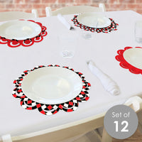 Las Vegas - Casino Party Round Table Decorations - Paper Chargers - Place Setting For 12