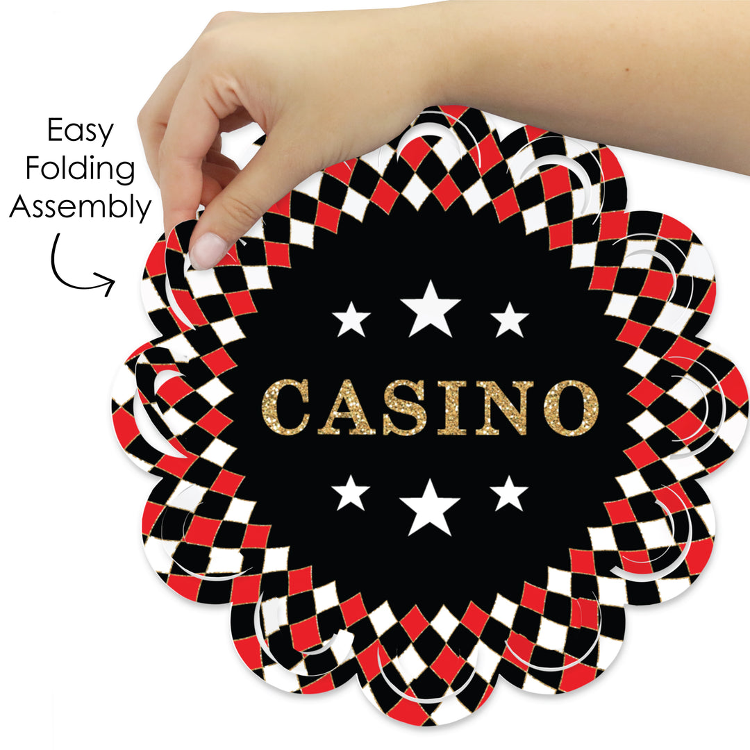 Las Vegas - Casino Party Round Table Decorations - Paper Chargers - Place Setting For 12