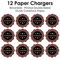 Las Vegas - Casino Party Round Table Decorations - Paper Chargers - Place Setting For 12