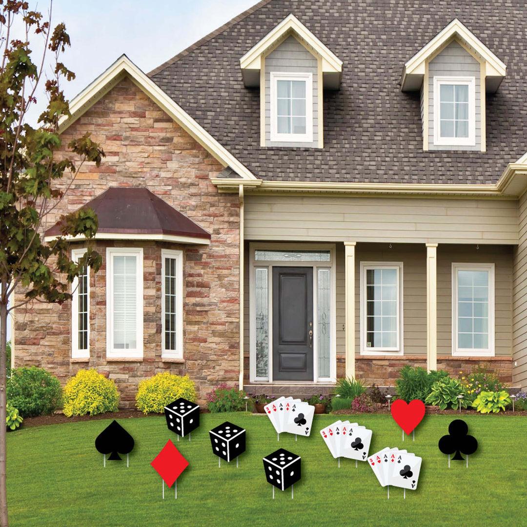 Las Vegas - Casino Lawn Decorations - Outdoor Yard Art Decorations - 10 Piece