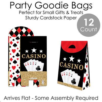 Las Vegas - Casino Gift Favor Bags - Party Goodie Boxes - Set of 12
