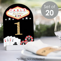 Las Vegas - Casino Party Double-Sided 5 x 7 inches Cards - Table Numbers - 1-20