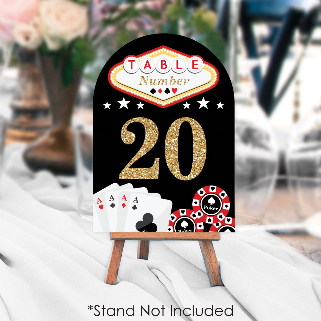 Las Vegas - Casino Party Double-Sided 5 x 7 inches Cards - Table Numbers - 1-20