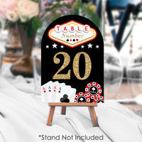 Las Vegas - Casino Party Double-Sided 5 x 7 inches Cards - Table Numbers - 1-20