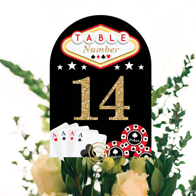 Las Vegas - Casino Party Double-Sided 5 x 7 inches Cards - Table Numbers - 1-20