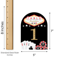 Las Vegas - Casino Party Double-Sided 5 x 7 inches Cards - Table Numbers - 1-20