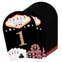 Las Vegas - Casino Party Double-Sided 5 x 7 inches Cards - Table Numbers - 1-20