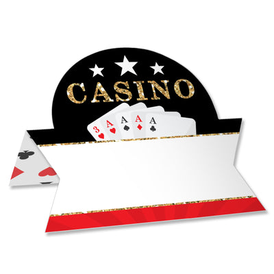 Las Vegas - Casino Party Tent Buffet Card - Table Setting Name Place Cards - Set of 24
