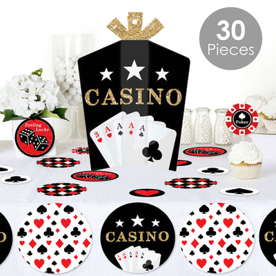Las Vegas - Casino Party Decor and Confetti - Terrific Table Centerpiece Kit - Set of 30
