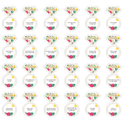 Drink If Game - Last Luau - Tropical Bachelorette Party and Bridal Shower Game - 24 Count