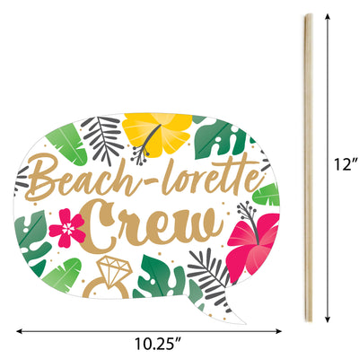 Last Luau - Personalized Tropical Bachelorette Party and Bridal Shower Photo Booth Props Kit - 20 Count