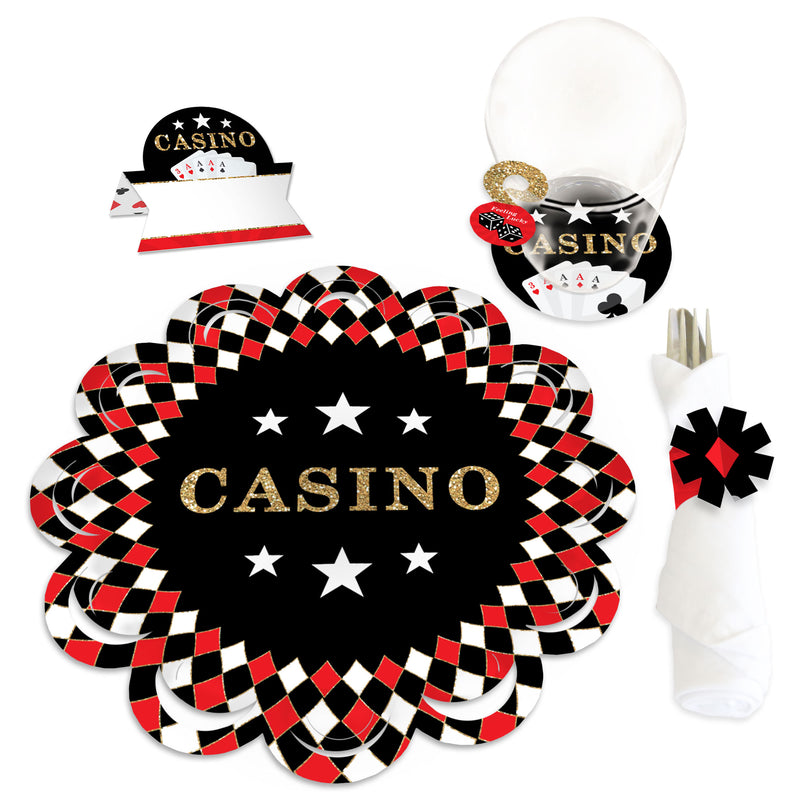 Las Vegas - Casino Party Paper Charger and Table Decorations - Chargerific Kit - Place Setting for 8