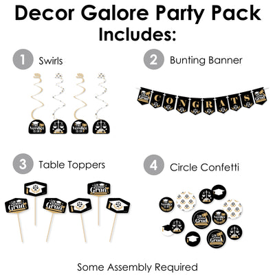 Law School Grad - Future Lawyer Graduation Party Supplies Decoration Kit - Decor Galore Party Pack - 51 Pieces