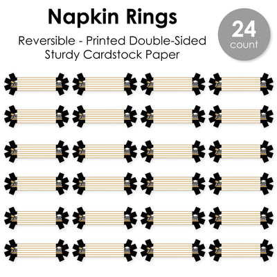 Law School Grad - Future Lawyer Graduation Party Paper Napkin Holder - Napkin Rings - Set of 24