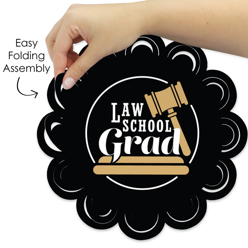Law School Grad - Future Lawyer Graduation Party Round Table Decorations - Paper Chargers - Place Setting For 12