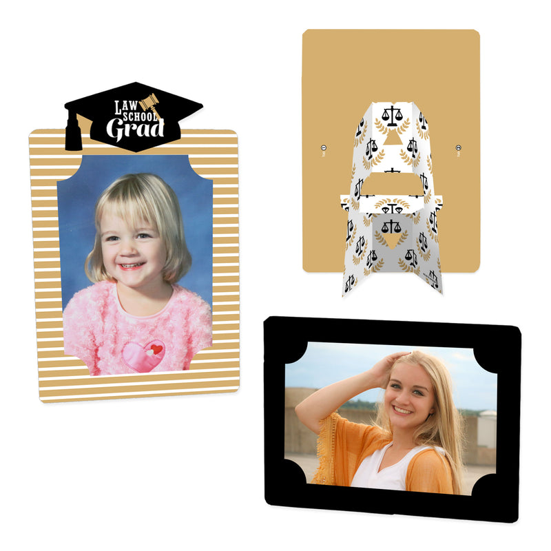 Law School Grad - Future Lawyer Graduation Party 4x6 Picture Display - Paper Photo Frames - Set of 12