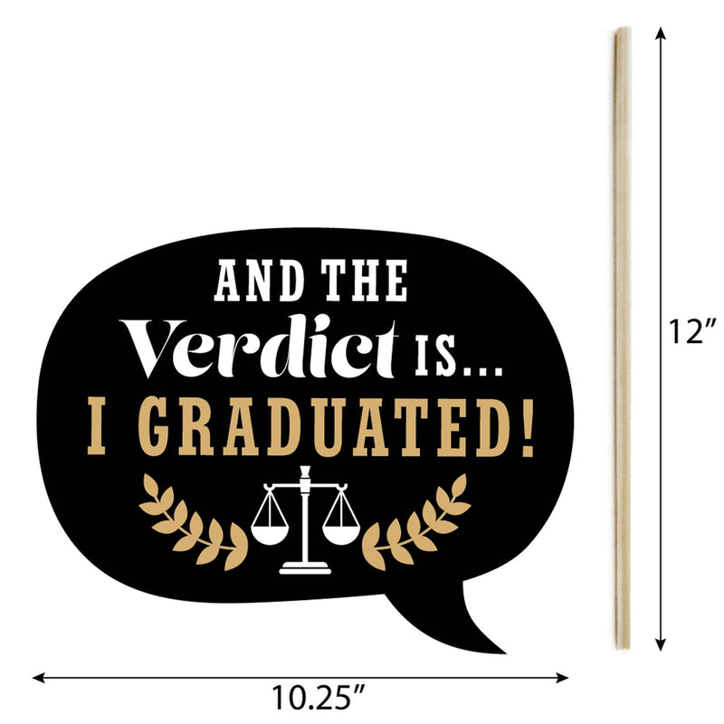 Funny Law School Grad - 10 Piece Future Lawyer Graduation Party Photo Booth Props Kit