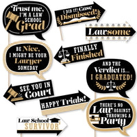 Funny Law School Grad - 10 Piece Future Lawyer Graduation Party Photo Booth Props Kit