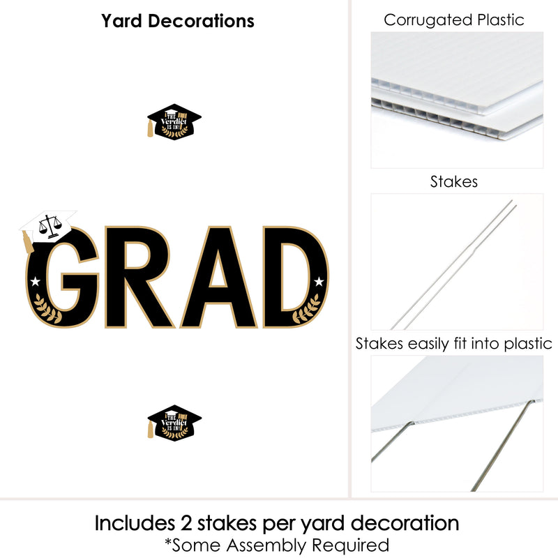 Law School Grad - Yard Sign Outdoor Lawn Decorations - Future Lawyer Graduation Party Yard Signs - GRAD