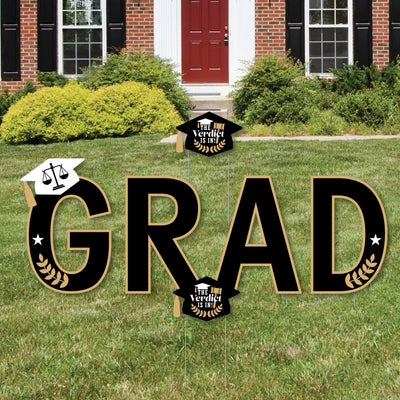 Law School Grad - Yard Sign Outdoor Lawn Decorations - Future Lawyer Graduation Party Yard Signs - GRAD
