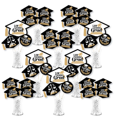 Law School Grad - Future Lawyer Graduation Party Centerpiece Sticks - Showstopper Table Toppers - 35 Pieces