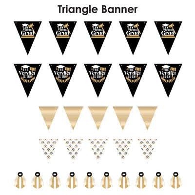 Law School Grad - DIY Future Lawyer Graduation Party Pennant Garland Decoration - Triangle Banner - 30 Pieces