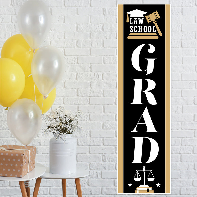 Law School Grad - Future Lawyer Graduation Party Front Door Decoration - Vertical Banner