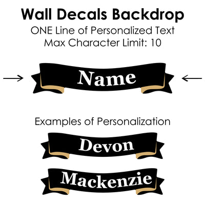 Law School Grad - Personalized Peel and Stick Future Lawyer Graduation Party Decoration - Wall Decals Backdrop