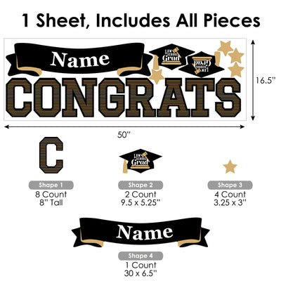 Law School Grad - Personalized Peel and Stick Future Lawyer Graduation Party Decoration - Wall Decals Backdrop