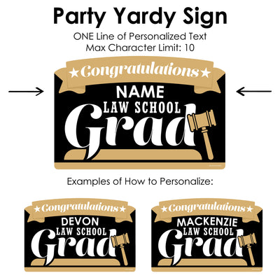 Law School Grad - Future Lawyer Graduation Party Yard Sign Lawn Decorations - Personalized Congratulations Party Yardy Sign