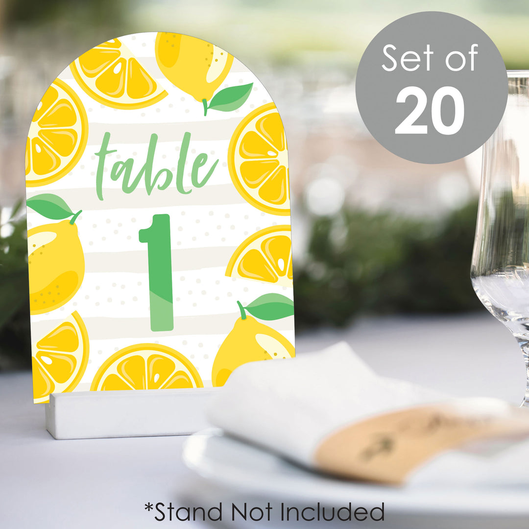 So Fresh - Lemon - Citrus Lemonade Party Double-Sided 5 x 7 inches Cards - Table Numbers - 1-20