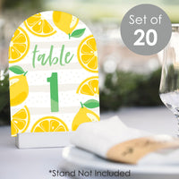 So Fresh - Lemon - Citrus Lemonade Party Double-Sided 5 x 7 inches Cards - Table Numbers - 1-20